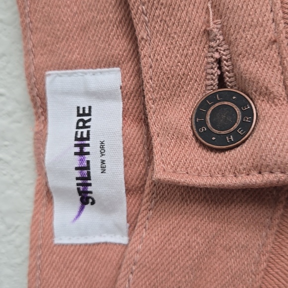 Still Here Childhood Salmon Jeans High-Waisted Button Fly Denim - Picture 2 of 11